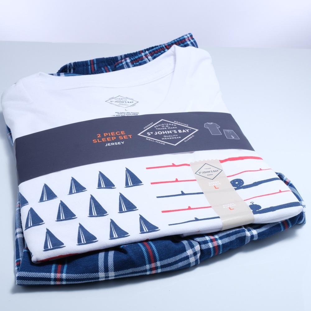 Sleepwear Set, Large Two Piece Pijama Set, Men's, Short Sleeve & Pijama pants